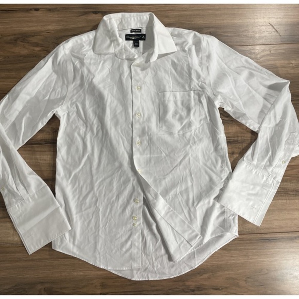 Promto Uomo Button Down Dress Shirt Men's Large 16 - 34/35 White Long Sleeve